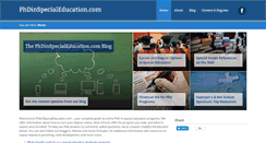 Desktop Screenshot of phdinspecialeducation.com