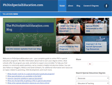 Tablet Screenshot of phdinspecialeducation.com
